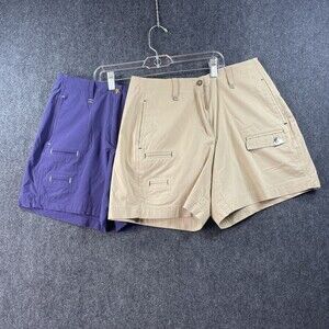Lot 2 JAMIE SADOCK Bermuda Shorts GOLF Cool Dry Purple Tan Size 4 EUC